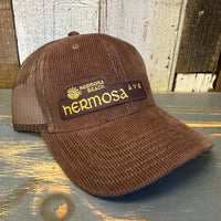 Hermosa Beach HERMOSA AVE 6 Panel Corduroy Trucker Hat - Brown