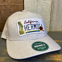 Hermosa Beach CALIFORNIA LICENSE PLATE Mid-Pro Adjustable Cap - Eco Sand