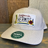 Hermosa Beach CALIFORNIA LICENSE PLATE Mid-Pro Adjustable Cap - Eco Sand
