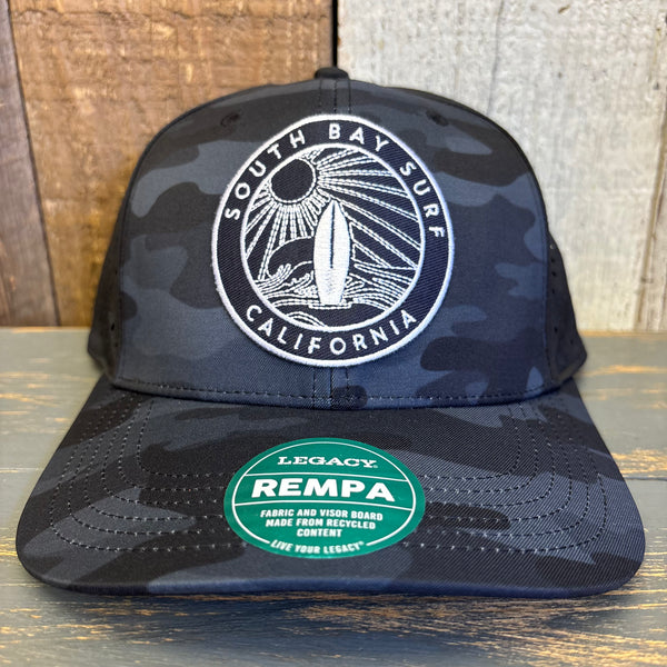 SOUTH BAY SURF (Black Patch) Mid-Pro Adjustable Cap - Black Camo