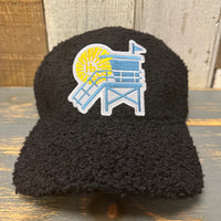 Hermosa Beach LIFEGUARD STAND :: NORTH OF PIER Sherpa Cap - Black