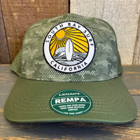 SOUTH BAY SURF (Multi Colored Patch) Mid-Pro Adjustable Cap - Green Army Camo Dots