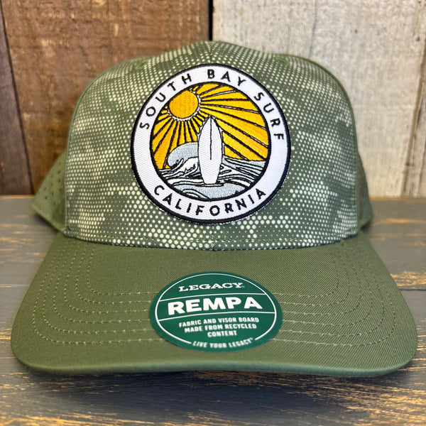 SOUTH BAY SURF (Multi Colored Patch) Mid-Pro Adjustable Cap - Green Army Camo Dots