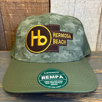Hermosa Beach THE NEW STYLE Mid-Pro Adjustable Cap - Green Army Camo Dots