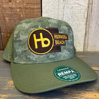 Hermosa Beach THE NEW STYLE Mid-Pro Adjustable Cap - Green Army Camo Dots