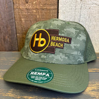 Hermosa Beach THE NEW STYLE Mid-Pro Adjustable Cap - Green Army Camo Dots
