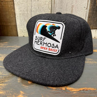 Hermosa Beach SURF HERMOSA :: OPEN DAILY Mid Profile Strapback Hat - Heather Black