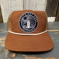 SOUTH BAY SURF (Navy Patch) Brushed Rope Trucker Hat - Rust