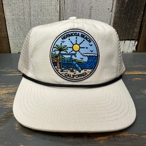 Hermosa Beach SHOREFRONT Brushed Rope Trucker Hat - Eggshell