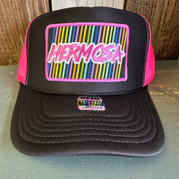 Hermosa Beach HERMOSA '84 High Crown Trucker Hat - Black/Pink/Black