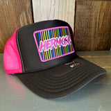 Hermosa Beach HERMOSA '84 High Crown Trucker Hat - Black/Pink/Black