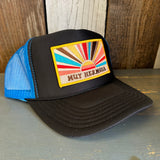 Hermosa Beach MUY HERMOSA High Crown Trucker Hat - Neon Blue/Black