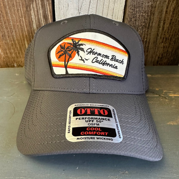 Hermosa Beach RETRO SUNSET - 6 Panel Low Profile Baseball Cap - Charcoal Grey