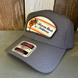 Hermosa Beach RETRO SUNSET - 6 Panel Low Profile Baseball Cap - Charcoal Grey