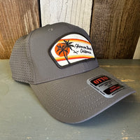 Hermosa Beach RETRO SUNSET - 6 Panel Low Profile Baseball Cap - Charcoal Grey