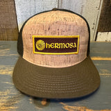 Hermosa Beach AS REAL AS THE STREETS Premium Cork Trucker Hat (Military Green)