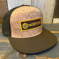 Hermosa Beach AS REAL AS THE STREETS Premium Cork Trucker Hat (Military Green)