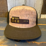 Hermosa Beach PIER AVE Premium Cork Trucker Hat (Military Green)