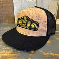 Hermosa Beach ARE YOU ESTABLISHED? Premium Cork Trucker Hat (Black)