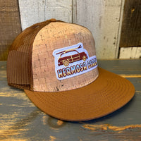 Hermosa Beach WOODIE Premium Cork Trucker Hat (Cypress Brown)