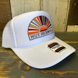 Hermosa Beach MUY HERMOSA High Crown Trucker Hat (White)