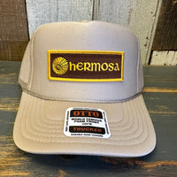 Hermosa Beach AS REAL AS THE STREETS High Crown Trucker Hat (Khaki)