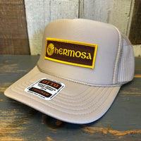 Hermosa Beach AS REAL AS THE STREETS High Crown Trucker Hat (Khaki)