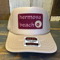 Hermosa Beach WELCOME SIGN High Crown Trucker Hat (Khaki)