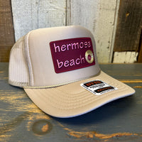 Hermosa Beach WELCOME SIGN High Crown Trucker Hat (Khaki)