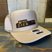 Hermosa Beach PIER AVE High Crown Trucker Hat (Khaki)