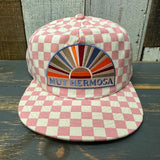 Hermosa Beach MUY HERMOSA Checkerboard Field Trip™ Hat - Blush PInk/White