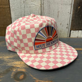 Hermosa Beach MUY HERMOSA Checkerboard Field Trip™ Hat - Blush PInk/White