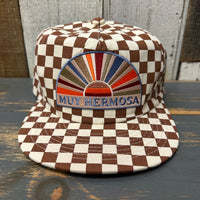 Hermosa Beach MUY HERMOSA Checkerboard Field Trip™ Hat - Rust/White