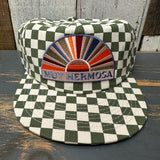 Hermosa Beach MUY HERMOSA Checkerboard Field Trip™ Hat - Cactus/White