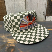 Hermosa Beach MUY HERMOSA Checkerboard Field Trip™ Hat - Cactus/White