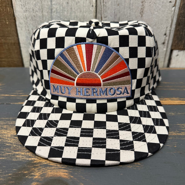 Hermosa Beach MUY HERMOSA Checkerboard Field Trip™ Hat - Black/White