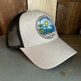 Hermosa Beach SHOREFRONT 6 Panel Low Profile Mesh Back Trucker Hat -Black/ Heather Gray