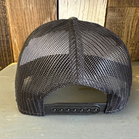 Hermosa Beach AS REAL AS THE STREETS 7 Panel Mid Profile Trucker Snapback Hat - Camo/Black