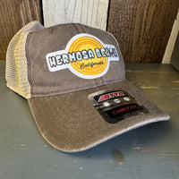 Hermosa Beach HIGH HEAT 6 Panel Low Profile "OTTO COMFY FIT" Trucker Hat - Dark Brown/Khaki