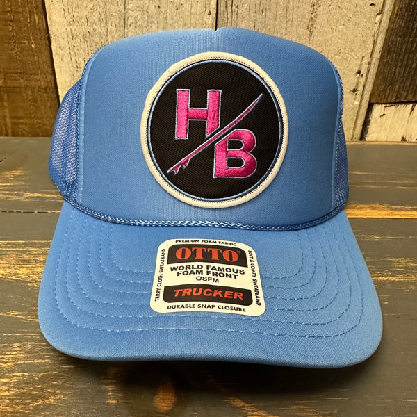 Hermosa Beach SO PITTED! :: HB SURFBOARD High Crown Trucker Hat - Col. Blue