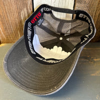 Hermosa Beach HERMOSA AVE 6 Panel Low Profile Trucker Hat - Black/Charcoal