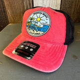 Hermosa Beach SHOREFRONT 6 Panel Low Profile "OTTO COMFY FIT" Trucker Hat - Red/Black