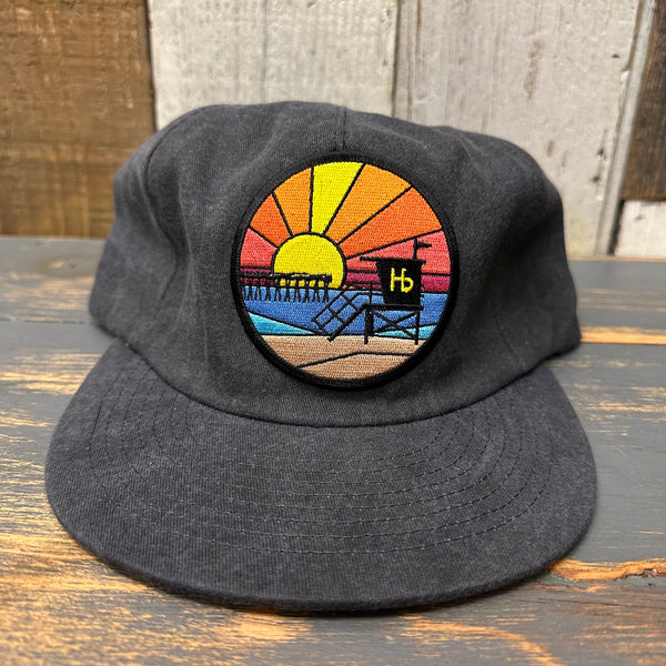 Hermosa Beach OBLIGATORY SUNSET Washed Cotton Field Trip Hat - Vintage Black