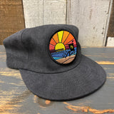 Hermosa Beach OBLIGATORY SUNSET Washed Cotton Field Trip Hat - Vintage Black