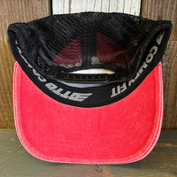 Hermosa Beach PIER AVE 6 Panel Low Profile "OTTO COMFY FIT" Trucker Hat - Red/Black