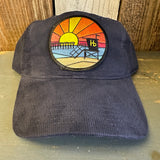 Hermosa Beach OBLIGATORY SUNSET 6 Panel Low Profile Corduroy Baseball Cap - Navy