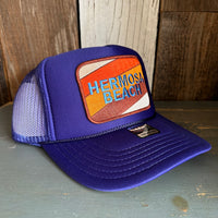 Hermosa Beach GOLF CARTS & YOGA PANTS High Crown Trucker Hat - Purple