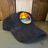 Hermosa Beach OBLIGATORY SUNSET 6 Panel Low Profile Corduroy Baseball Cap - Navy