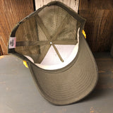 Hermosa Beach OBLIGATORY SUNSET 5 panel Cotton Twill Front, Mesh Back, Rope cap - Loden/Gold Braid