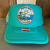 Hermosa Beach SHOREFRONT High Crown Trucker Hat - Jade Green